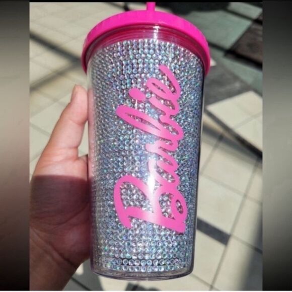 NWT Barbie Silver Rhinestone Tumbler - Picture 2 of 8